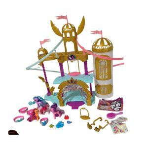 Twilight SParkle Playset Zipline Castle Royal Palace Zephyr Heights 4 ponies Sti
